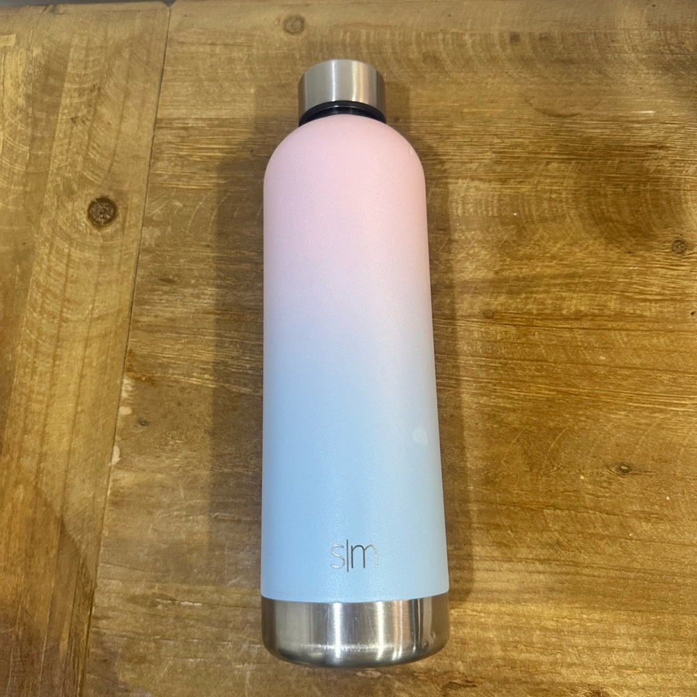 Simple Modern Pink and Blue Gradient Water Bottle